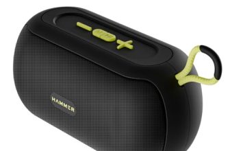 HAMMER Wave 10W Bluetooth Speaker Up to 8 Hours Playtime, TWS Function, Made in India, Built-in Mic, BTv5.4, USB Port, Type-C Interface Wireless Bluetooth Speaker with Hanging Loop (Black)