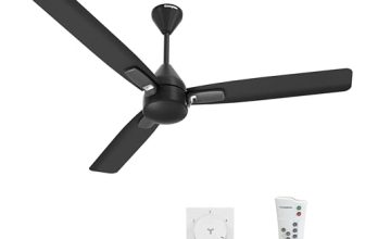 Crompton Energion Caelum 1200mm BLDC Ceiling Fan | Remote & Regulator Control | BEE 5 Star Rated Energy Efficient | 4 Year Manufacturer’s Warranty on Motor | Matt Black