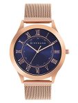 Giordano Luxury Analog Watch for Men – Metalic dial with Roman Markers and 24-Hour Inner Ring, Quartz Movement and mesh Metal Strap