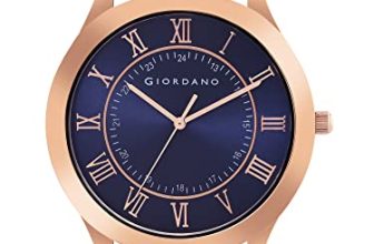 Giordano Luxury Analog Watch for Men – Metalic dial with Roman Markers and 24-Hour Inner Ring, Quartz Movement and mesh Metal Strap