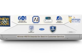Carrier 1.5 Ton 3 Star,New Star rated, Wi-Fi Smart Flexicool Inverter Split AC (Copper, Convertible 6-in-1 with Wi-Fi with Geo-Fencing, Smart Energy Display, ESTER EDGE Gxi WiFi-CAI18EE3R36W0, White)