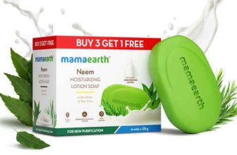 Mamaearth Neem Moisturizing Lotion Soap with Neem & Tea Tree for Skin Purification (3 + 1 Free) – (125 gm x 4) | Units For Skin Protection | Soothes Inflammation | Deeply Cleanses | 76% TFM Grade 1 Soap