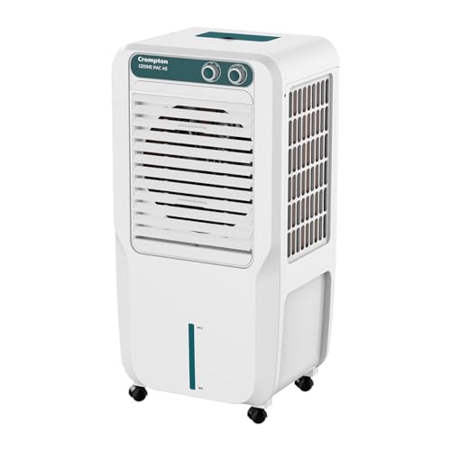 Crompton Ozone Personal Air Cooler 45L| High density honeycomb pad for cooling retention| Auto fill| Water level indicator| 4 way Air deflection| Ice chamber| Cooling mode & Auto Swing