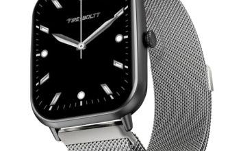 Fire-Boltt Ninja Call Pro Max Ultra Bluetooth Calling Smart Watch, 2.01″ HD Display, 120+ Sports Modes, Health Suite, AI Voice Assistance, SpO2 Smartwatch for Men & Women – Silver Link