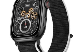 Fire-Boltt Ninja X Ring Smart Watch 1.96″ Always On Display Bluetooth Calling, Voice Assistant, SpO2 & Heart Rate, 120+ Sports Modes, IP67 Waterproof Smartwatch for Men & Women – Black Nylon