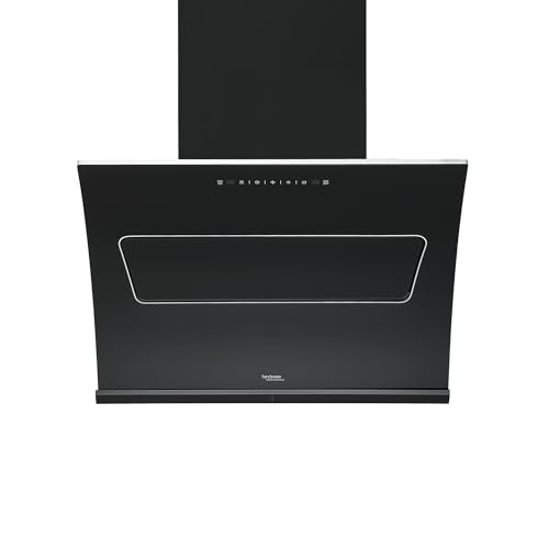 Hindware Smart Appliances | Essence 75 cm Chimney | 1350 CMH | Inclined Glass | Thermal Auto Clean | Filterless | Touch control, Motion sensor | 10 Yrs Warranty on Motor & 2 Yrs on Product (Black)