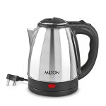 Milton Euroline Go Electro 1.5 Stainless Steel Electric Kettle, 1.5 Litres, Silver, Power Indicator, 1350 Watts, Auto Cut-off, Detachable 360 Degree Connector, Boiler for Water, Instant noodles