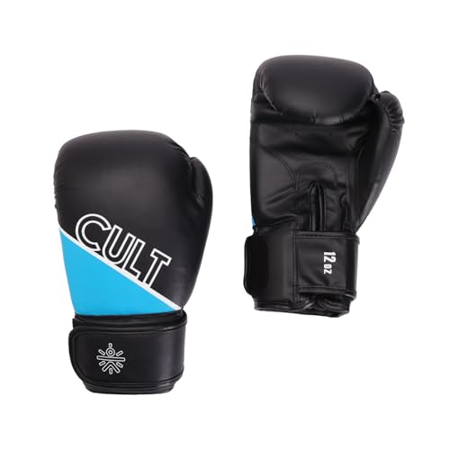 Cult Premium Leather Boxing Gloves for Men & Women – 8 Oz High-Density PU Padding, Wrist Support & Antimicrobial Lining – Ideal for Boxing, Kickboxing, Muay Thai & MMA – Grey