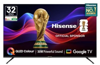 Hisense 80 cm (32 Inches) HD Ready Smart QLED Google TV | HDR10, 30W Powerful Speakers, Dolby Audio | Super Bright Panel | Google Assistant & Chromecast | HDR 10 | Voice Control | 32E5Q (Black)