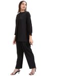 Vishudh Women LAPEL COLLAR CO-ORD SET VNCS000524 Black XXL