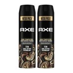 Axe Dark Temptation Men’s Deodorant, Long Lasting Deodorant Spray For Men With An Irresistible Scent 215ml, Pack of 2