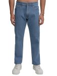 Highlander Men’s Straight Fit Mid-Rise Stretchable Jeans | Classic Clean Look | Designed for All-Day Comfort & Ease Light Blue