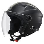 STUDDS RAY ISI Certified Open FACE Helmet for Men and Women with D – Ring Lock (Black-M)