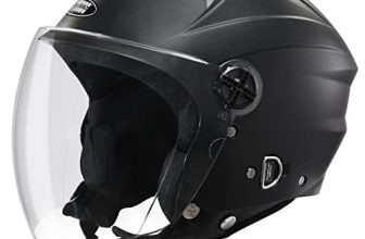 STUDDS RAY ISI Certified Open FACE Helmet for Men and Women with D – Ring Lock (Black-M)