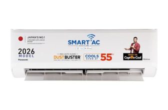 Panasonic 1.5 Ton 3 Star, New Star rated, Premium WiFi Inverter Smart Split AC (DustBuster Tech, Matter Enabled, AI, Higher Airflow, Copper Cond., 8in1 Convertible, 2-Way,PM0.1 Filter,CS/CU-SU18BKY3W,White)