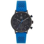 adidas Men Silicone Originals Analog Black Dial Watch-Aosy22015, Band Color-Blue