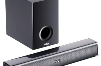 Mivi Fort H120 Soundbar – 120W Home Theatre Sound Bar, 2.1 Channel, 2 in-Built Speakers and 1 External Subwoofer, Multiple EQ & Input Modes, Made in India Sound bar for TV