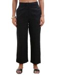 Vishudh Women Regular Fit Solid-EMB Trouser VVK3000035 Black M