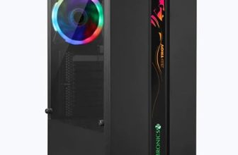 ZEBRONICS Troy Mid-Tower Premium Gaming Cabinet ATX/MicroATX/MINI ITX,1x 120mm Rear Fan, Halo Glow Ring RGB Fans,RGB LED Modes,Tempered Glass Side Panel, USB 3.0,Magnetic Dust Filter