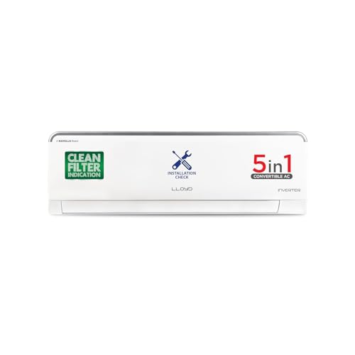 Lloyd 0.8 Ton 3 Star Inverter Split AC (6 in 1 Convertible, Cools Even at 52°C, 100% Copper, Anti-Viral + PM 2.5 Filter, White with Silver Deco Strip, GLS09I3FOASR)