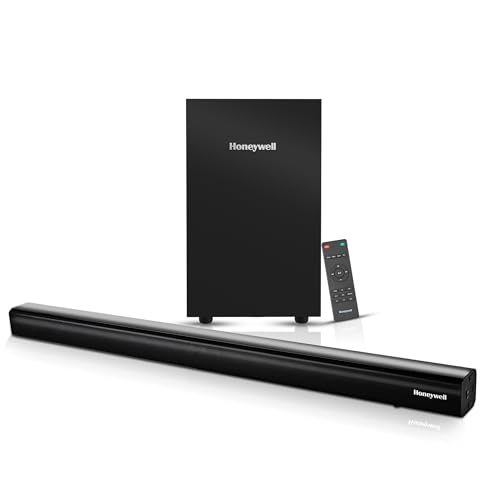 Honeywell Trueno U3000 Soundbar 200W, 2.1Ch Surround Sound Home Theatre, Deep Bass Down Firing Subwoofer, 3 EQ Modes, BT v5.3, AUX, USB, Optical Input, HDMI/ARC, Sleek Remote