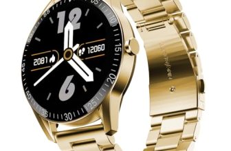 Fire-Boltt Talk Round Smart Watch 1.39″ TFT Display with Bluetooth Calling, Dual Button, Voice Assistance, SPO₂ & Heart Rate Monitor, 120+ Sports Modes, Metal Smartwatch for Men & Women – Gold