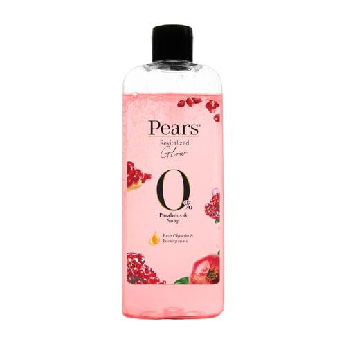 Pears 98% Pure Glycerin Revitalized Glow Body Wash with Pomegranate and 0% Parabens & Soap for a Revitalized Glow, 250ml