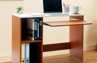 Green Soul Murray Computer Table for Home – Study Table for Students, Work Table for Adults & Professionals with Keyboard Tray, Storage Shelves | Natural Teak | 3 Years Warranty