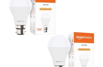 amazon basics – 12W LED Bulb, Cool White (Base B22, Pack of 2) (AB2212WS02)