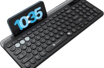 Portronics Bubble 3.0 Wireless Bluetooth Rechargeable Keyboard,Dual Height Adjustment Bluetooth, Wireless Standard Laptop Keyboard Compatible with Laptop, Desktop(Black)