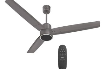 Havells FAB Voice BLDC 1200 mm Ceiling Fan|Direct Voice Command| 5 Star| Upto 65% Saving| Air Delivery: 235 cmm| Low Noise|4 Speed Mode| 380 RPM| 2 Years Manufacturer Warranty (Stone Grey)