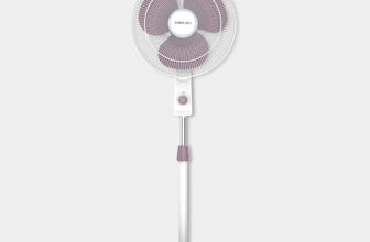 Bajaj Robusto 400mm Oscillating Pedestal Fan for Home | DuraBreezeTM Technology | Surge Protection | 100% Copper Motor | High Air Delivery | Modern Décor | 3 Years Warranty 【Lavender & White】