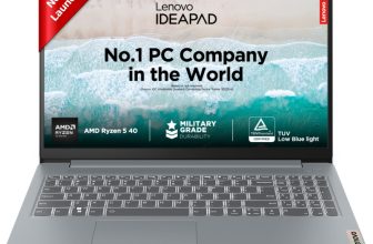 Lenovo Ideapad Slim 3 AMD Ryzen 5 Quad Core – (16 GB/512 GB SSD/Windows 11 Home) 15AMN8 Laptop(15.6 inch, Arctic Grey, 1.62 kg, With MS Office)