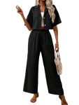 Louis Luxe Women’s Polycotton Modern Tea Length Casual Dress (WCS-04_Black