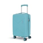 KAMILIANT by American Tourister Savvy | Cabin Trolley Bag Small Size (55 cms) for Travel| Hard Case Polypropylene (PP) Suitcase | 360° 8-Wheel Luggage Trolley | Combination Lock | Sea Blue
