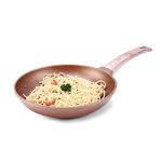 Wonderchef Duralife Die-cast Non-Stick Fry Pan 24cm for Kitchen, Non-toxic Chemical & PFOA Free Duramax Coating, Low-oil Cooking Cool-touch Handle, Gas Stove & Induction Friendly, 2-Yr Warranty Copper