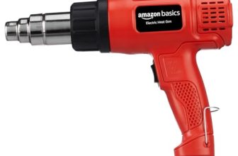 Amazon Basics 1700W Heat Gun | Dual Temperature & Airflow Control | ABS Body | Hot Air Gun for Paint Removal, Plastic Welding & Shrinking | Red