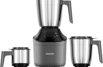 PHILIPS MicroGrind technology 800 W Mixer Grinder(HL7770/00 | 3 Jars | Coarse Mode for Silbatta-like Texture, Fine or Superfine for perfect textures every time | Grey)