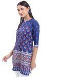 Vishudh Women Regular Fit Round Neck VNTN000524 Blue XL