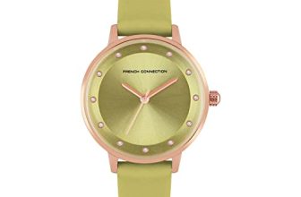 French Connection Leather Analog Green Dial Women’s Watch-Fcn00035G, Band_Blue
