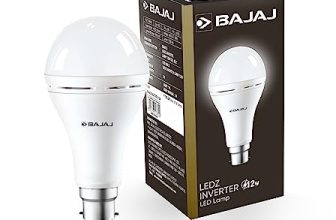 Bajaj LEDZ 12W Rechargeable Emergency Inverter LED Bulb | Cool Day Light | Upto 4 Hours Battery | B22D | 1 Year – Warranty (Pack of 1, White)