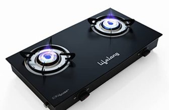 Lifelong 2 Burner Gas Stove Top for Kitchen – Manual Ignition Cooktop Modern Glass Stove for Modular Kitchen, ISI Certified & Compatible with LPG – 1 Year Manufacturer’s (Black, LLGS10)
