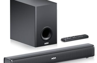 Mivi Fort Hip-Hop 1000 180 Watts Home Theatre Soundbar [New Launch], 2.1 Channel, 2 in-Build Speakers and 1 External Subwoofer, Multiple EQ & Input Modes, BT v5.3, Made in India Sound bar
