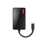 Lenovo 100 USB-C Travel Dock (Charging Host Upto 100W | 3xUSB-A 3.0 | 1 x HDMI 1.4, 4K @ 30 Hz |1 x Video Output| 1 x VGA, Up to 1920 x 1080 @ 60 Hz | 1 Year Warranty | Black), GX91M73945