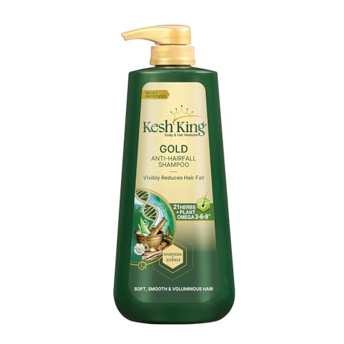 Kesh King Gold Anti Hairfall Shampoo, Reduces Hair Fall, Makes Hair Strong, Strengthens, Nourishes & Conditions, For Soft, Smooth & Voluminous Hair, For Men & Women, 600 ml