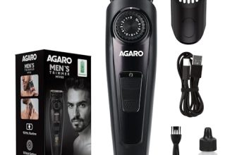 AGARO Beard Trimmer MT1122, 10 Length Settings with digital display USB rechargeable multifunctional for home and travel