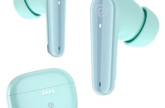 pTron Bassbuds Prism in-Ear TWS Ear Buds w/ 3D AudioScape, 45Hrs Playtime, TruTalk AI-ENC Calls, 50ms Low Latency Sync, BTv5.3, Snug-fit, Type-C Charging, Voice Asst. & IPX5 Water Resistant (Julep)