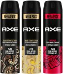 AXE Gold Temptation, Dark Temptation and Intense Deodorant Spray  –  For Men(645 ml, Pack of 3)