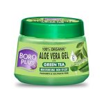 Boroplus Aloe Vera Gel With Green Tea 100% Organic For Skin & Hair, Rich In Vitamin E And Antiseptic Herbs For Smooth, Nourished And Moisturised Skin, 200Ml
