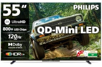 Philips 138 cm (55 inches) 4K Ultra HD QLED Smart QD-Mini LED Google TV 55MLED610/94